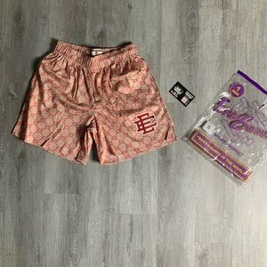 Eric Emanuel Red Patterned Athletic Shorts
